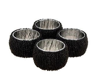 BLACK NAPKINS RING 4 PK. KI6746B