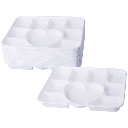 50PC DELUXE HEAVY DUTY 9 COMP HEART PLASTIC PLATE. DD9704