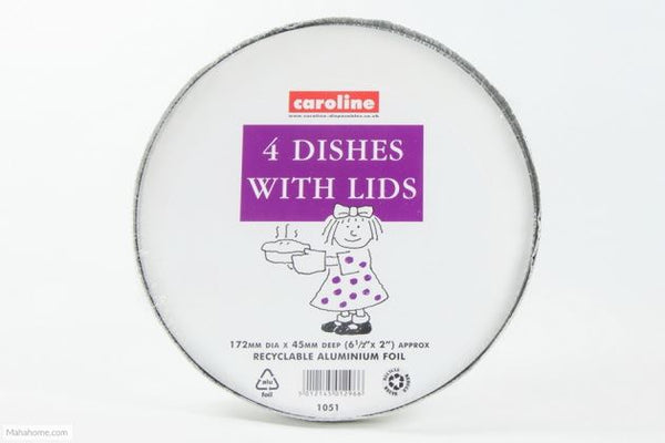 Foil Baking Dishes with Lids - Caroline Pack of 4, 1051