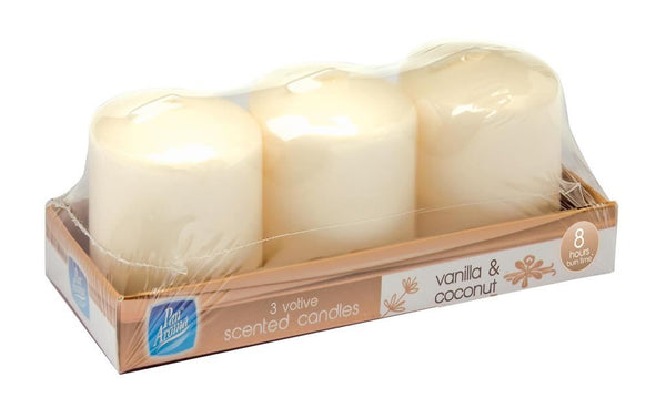 Vanilla Coconut Candles - Pan Aroma Votive Set 3/PK | PAN0326A