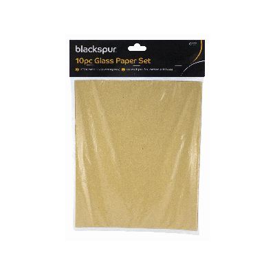 Glass Sandpaper Assortment - BLACKSPUR 10 Pack GP271