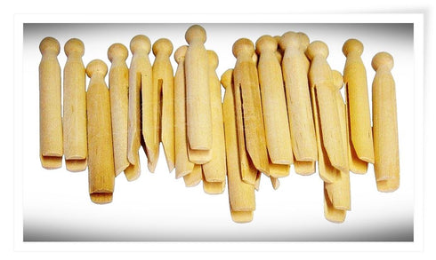 Wooden Dolly Pegs - ELLIOTTS BEECH WOOD 24 PACKS 10F80869