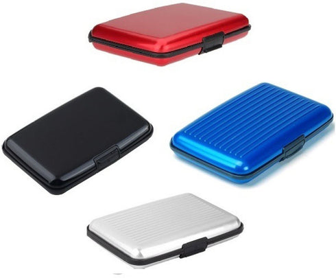 Aluminium Card Holder - Secure 6 Slot Case in Assorted Colours | JL1649