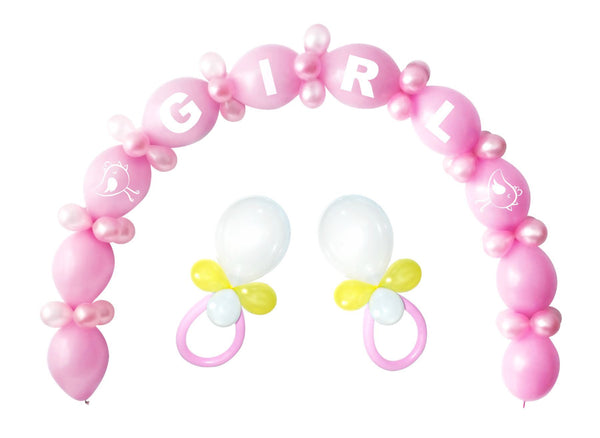 GLOBOS PAYASO PINK BABY SHOWER BALLOON ARCH KIT. BK1