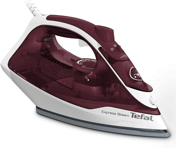 TEFAL Steam Iron 2600W Ceramic Soleplate - FV2869 White/Ruby Red