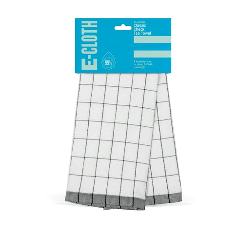 Black Tea Towel - E-Cloth E-Towel Classic Check TBLC