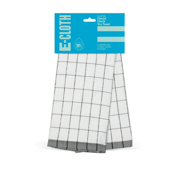 Black Tea Towel - E-Cloth E-Towel Classic Check TBLC