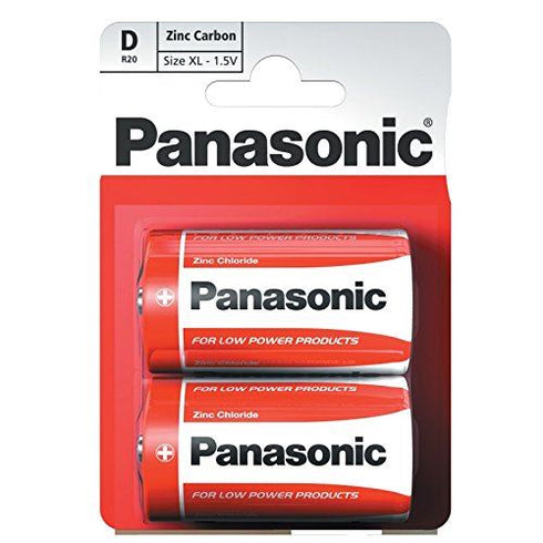 Panasonic D Batteries - Zinc R20R 2-Pack for High Performance