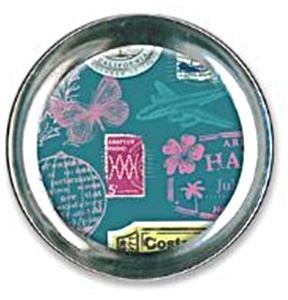 Vintage Compact Mirror - 10x Magnification Cosmetic Travel Accessory