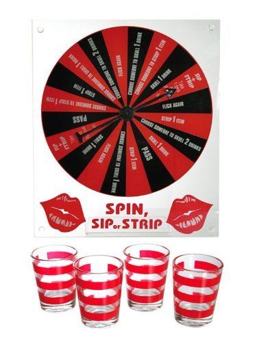 DRINKING GAME SIP OR STRIP WITH 4 GLASSES. 793939