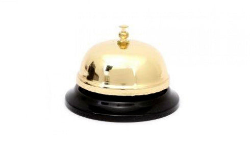 SIL GOLDEN SERVICE BELL 8.5CM X 5.5CM. TJB0040