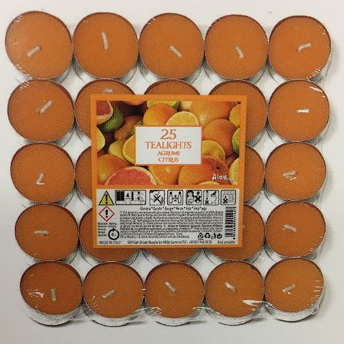 ALADINO CITRUS TEALIGHT CANDLE 4HRS 25/PK. ALT251745