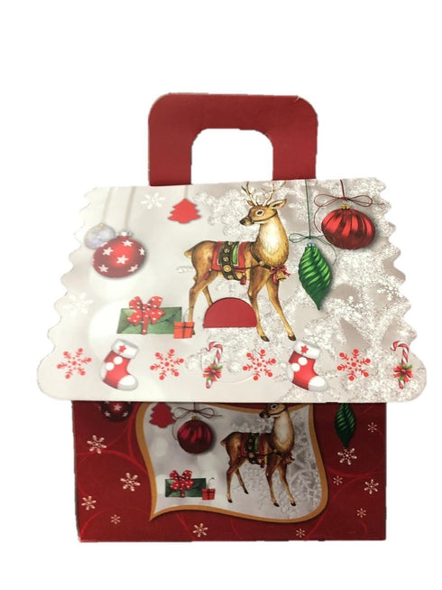CHRISTMAS REINDEER / BAUBLES GIFT BAG BOX 12CM X 6.5CM X 10CM 12/PK. YXL5016S