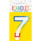 Rainbow Number Candle - GSD Rainbow Border Number 7 Birthday