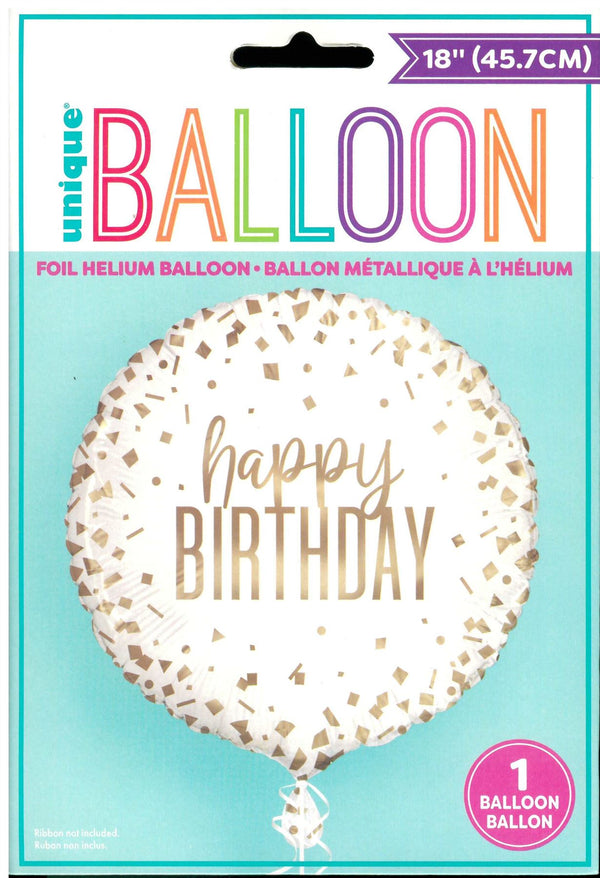 Gold Confetti Birthday Balloon - UNIQUE Foil Celebration Decor