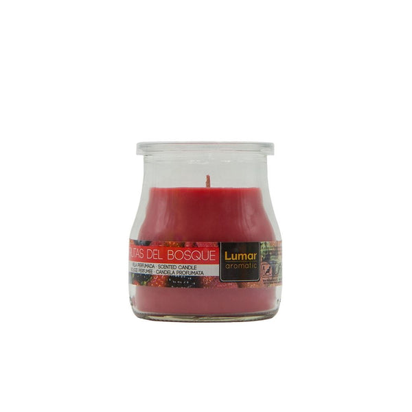LUMAR AROMATIC BERRIES SCENTED YOGURT GLASS CANDLE JAR 100GM 24HRS. PS109016