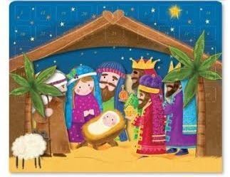 KIDS CHRISTMAS NATIVITY SCENE CUTE DESIGN 3D ADVENT COUNT DOWN CALENDAR (25 DIE CUT WINDOWS TO OPEN). AVNTNATIVITY