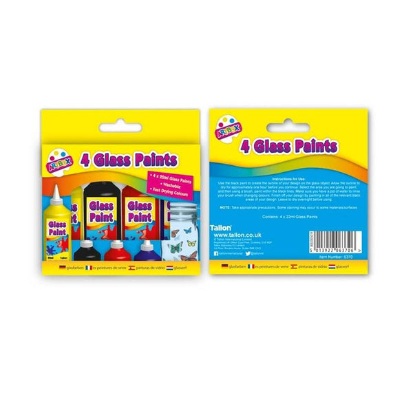 Glass Paint Set - ARTBOX 22ML 4 Pack TA6370 for Crafting