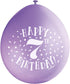 7th Birthday Balloons - Unique Party Happy Multicolour Pack