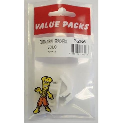 Curtain Rail Brackets - FAST PAK VALUE 3286 SOLO, 2 Pack