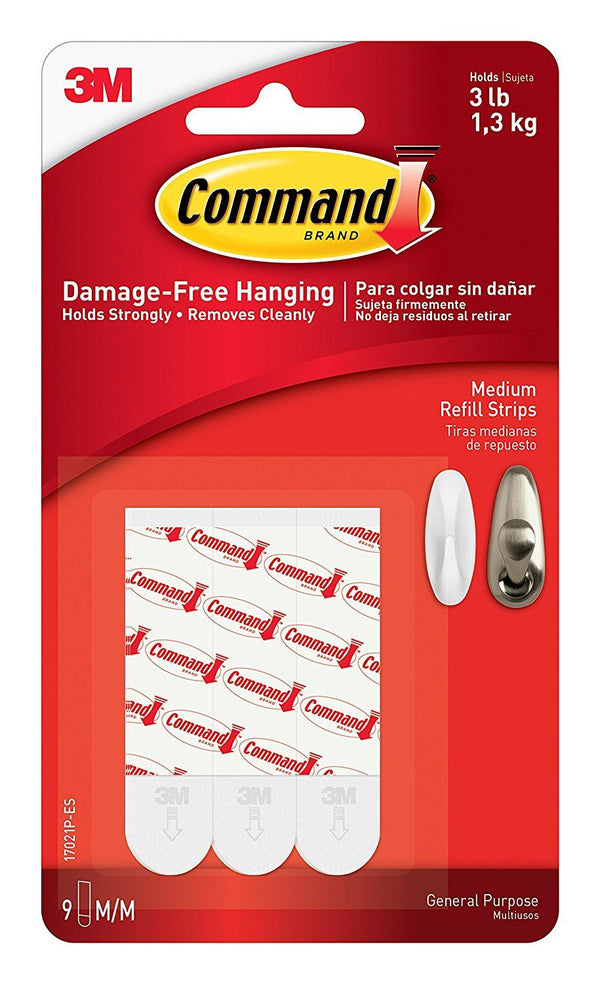COMMAND MEDIUM MOUNTING REPLACEMENT STRIPS 9/PK. 17021P 851245
