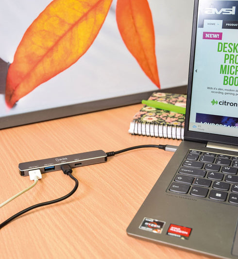 USB-C Hub - AV LINK 4-Port Ultra-Slim 3.2 Type-C 500.105UK