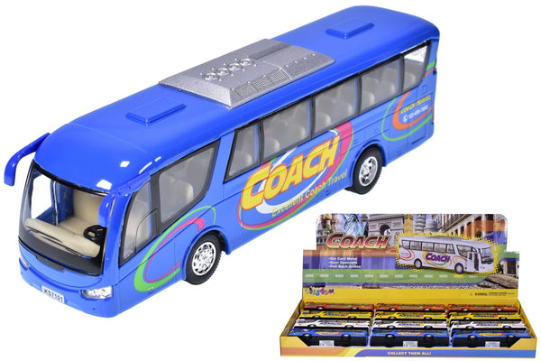 ASSORTED COLOUR DIE CAST COACH TRAVEL BUS. TY7773