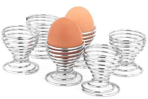 Chrome Egg Cups - APOLLO SPIRAL 6 Pack AP1689