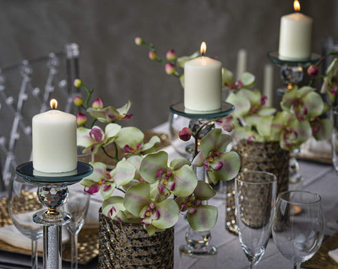 PACK OF 12 CREAM PILLAR CANDLES 40 X 60 MM. PS15360