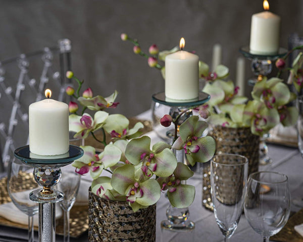 PACK OF 12 CREAM PILLAR CANDLES 40 X 60 MM. PS15360