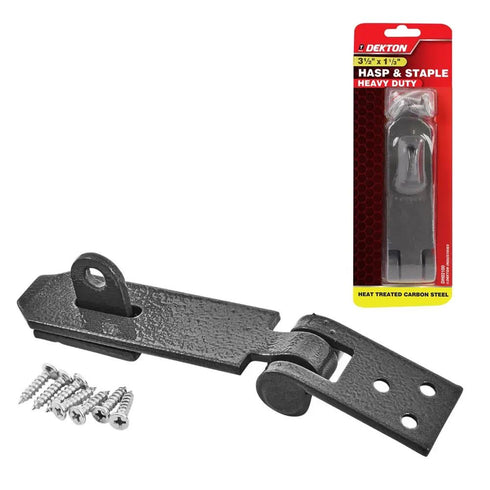 DEKTON HEAVY DUTY HASP & STAPLE GREY 3.5" X 1.13 ". DTDH02100