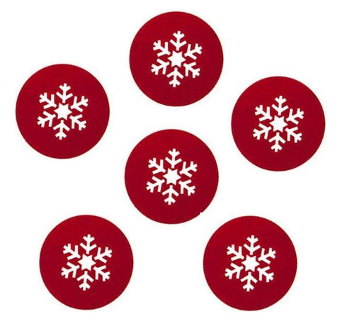 6 PACK FELT SNOWFLAKE COASTER. 505005