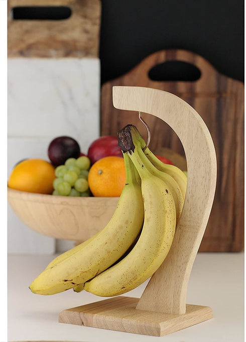 Rubberwood Banana Hanger - Natural Wood AP6022